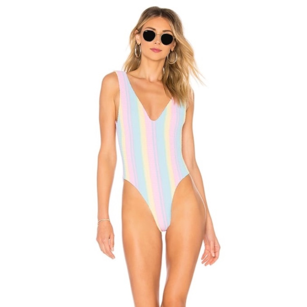 Tularosa • rainbow pastel bathing suit •
